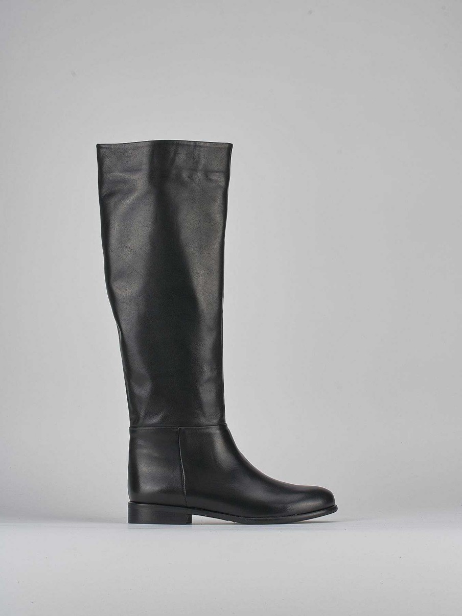 Donna Barca | Stivali Tacco 2Cm Pelle Nero