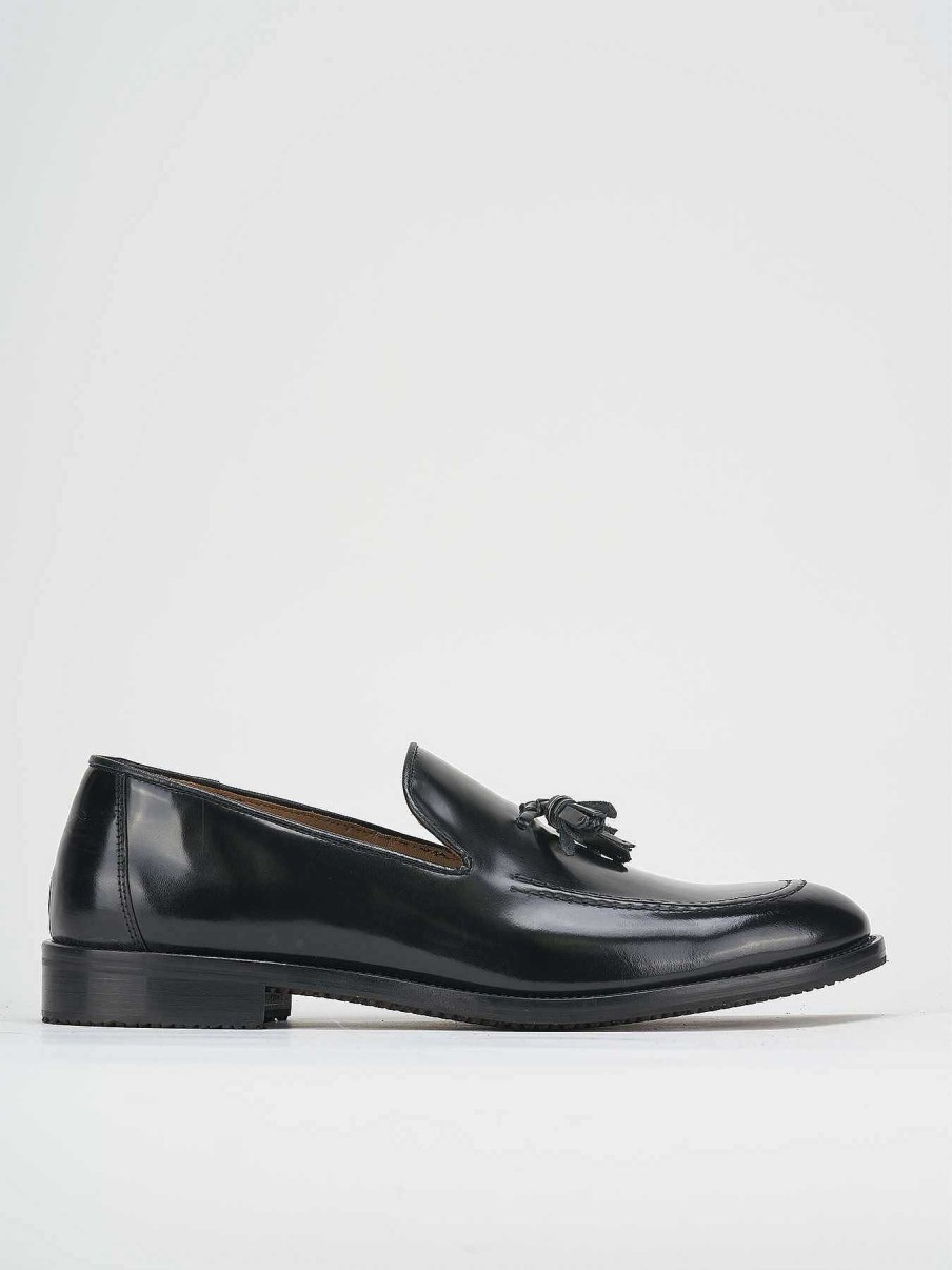 Uomo Barca | Mocassini Tacco 1 Cm In Pelle Nera