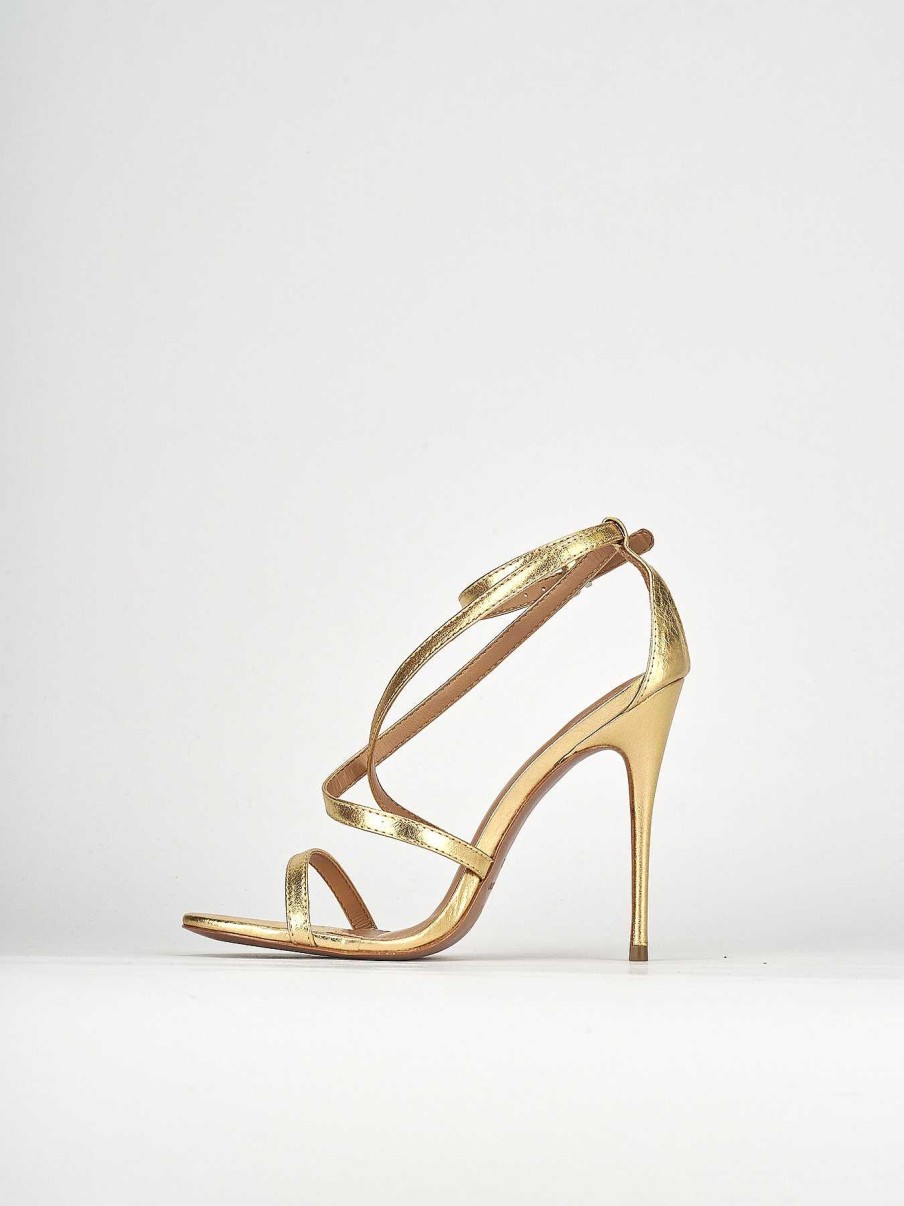 Donna Barca | Sandali Tacco Alto Tacco 11 Cm In Pelle Oro