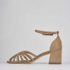 Donna Barca | Sandali Tacco Alto Tacco 6 Cm In Camoscio Beige