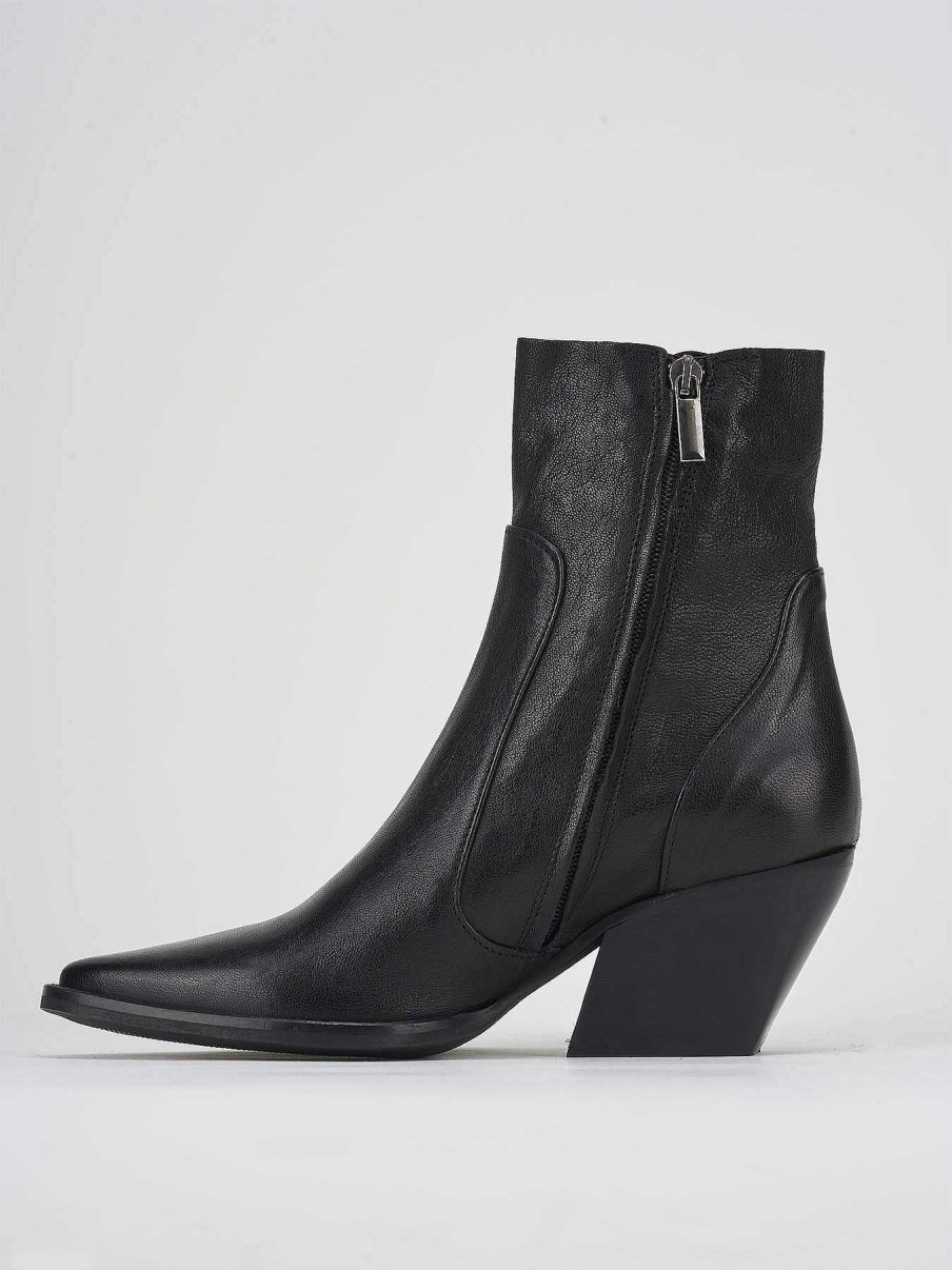 Donna Barca | Stivaletti Tacco Alto Tacco 7 Cm In Pelle Nera