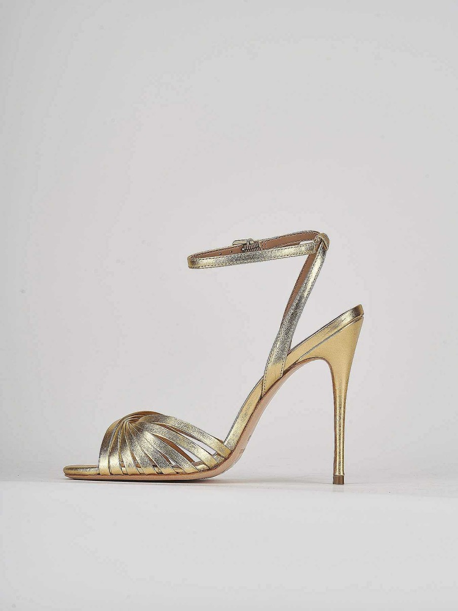 Donna Barca | Sandali Tacco Alto Tacco 11 Cm In Pelle Oro