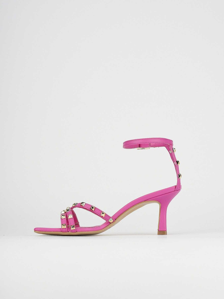 Donna Barca | Sandali Tacco Alto Tacco 7 Cm In Pelle Rosa