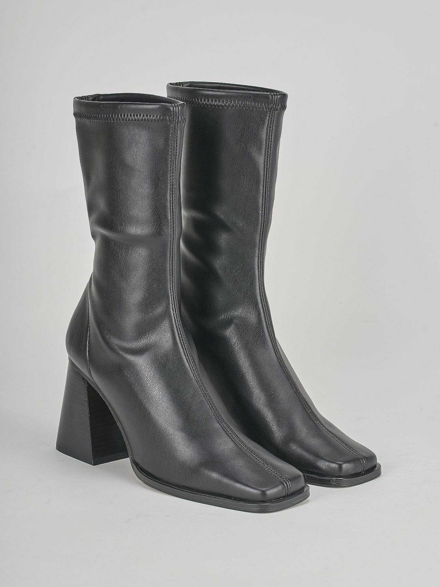 Donna Barca | Stivaletti Tacco Alto Tacco 7 Cm In Pelle Nera