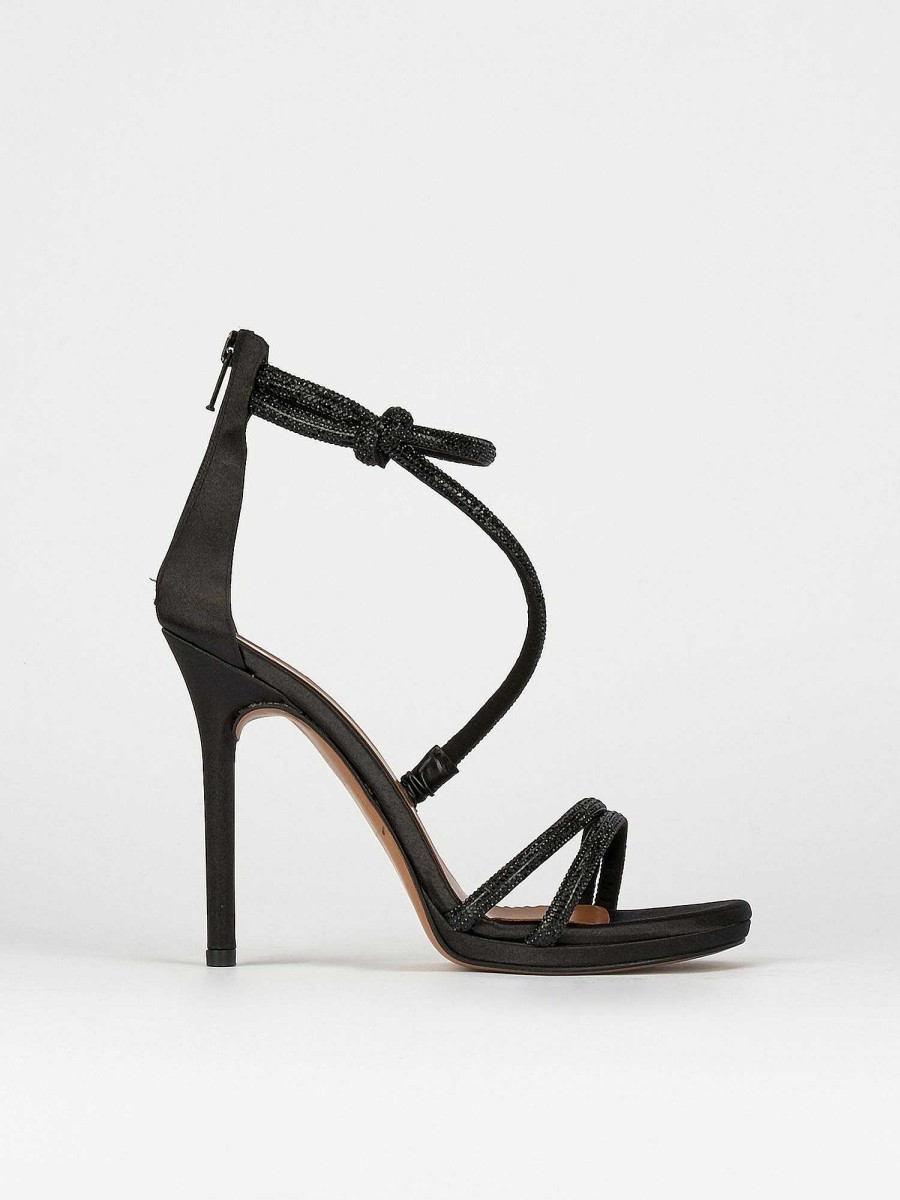 Donna Barca | Sandali Tacco Alto Tacco 10 Cm In Pelle Nera