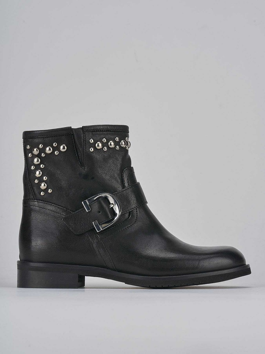 Donna Barca | Stivaletti Tacco 1Cm Pelle Nero