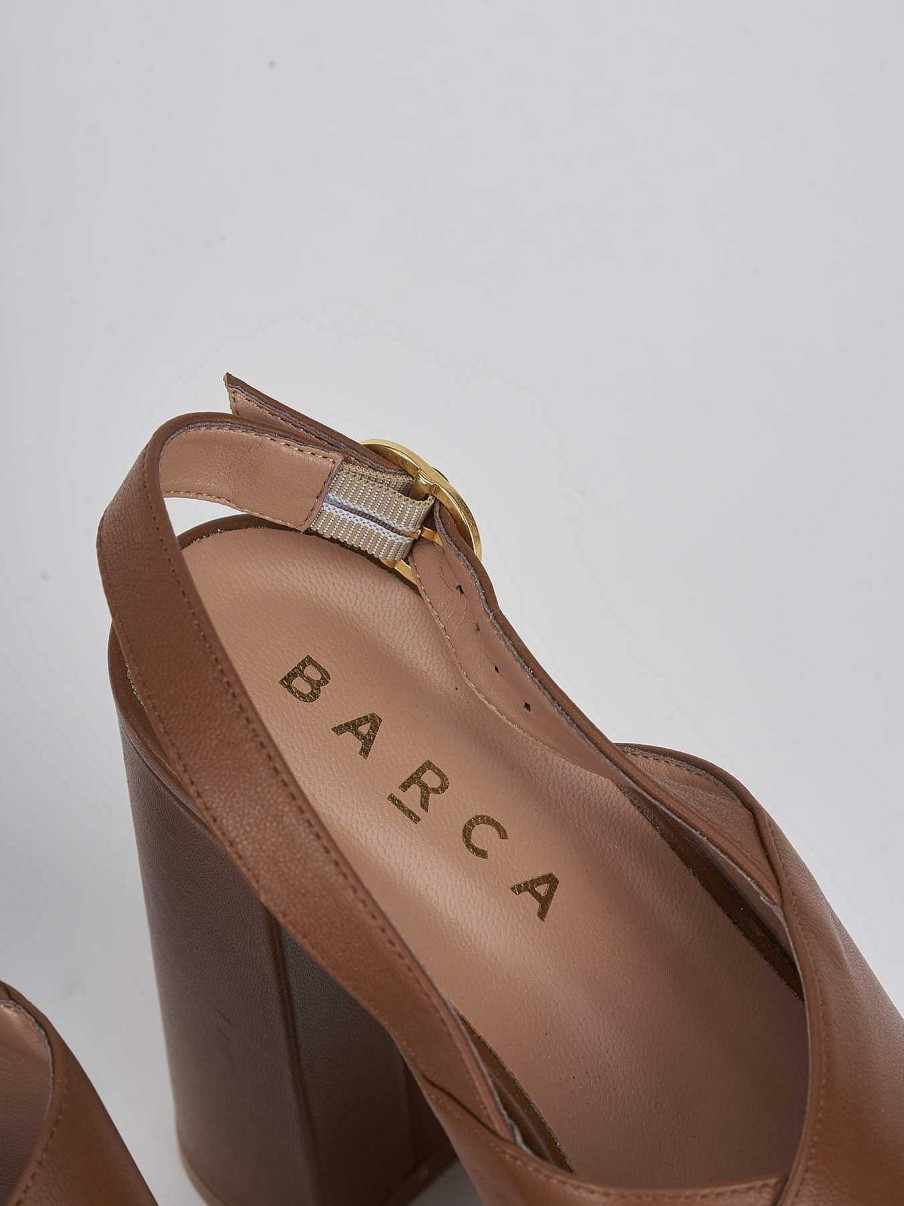 Donna Barca | Sandali Tacco Alto Tacco 11 Cm In Pelle Marrone