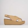 Donna Barca | Zeppa Tacco 7 Cm In Pelle Beige