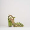 Donna Barca | Sandali Tacco Alto Tacco 7 Cm In Pelle Verde