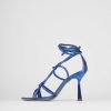 Donna Barca | Sandali Tacco Alto Tacco 10 Cm In Pelle Blu