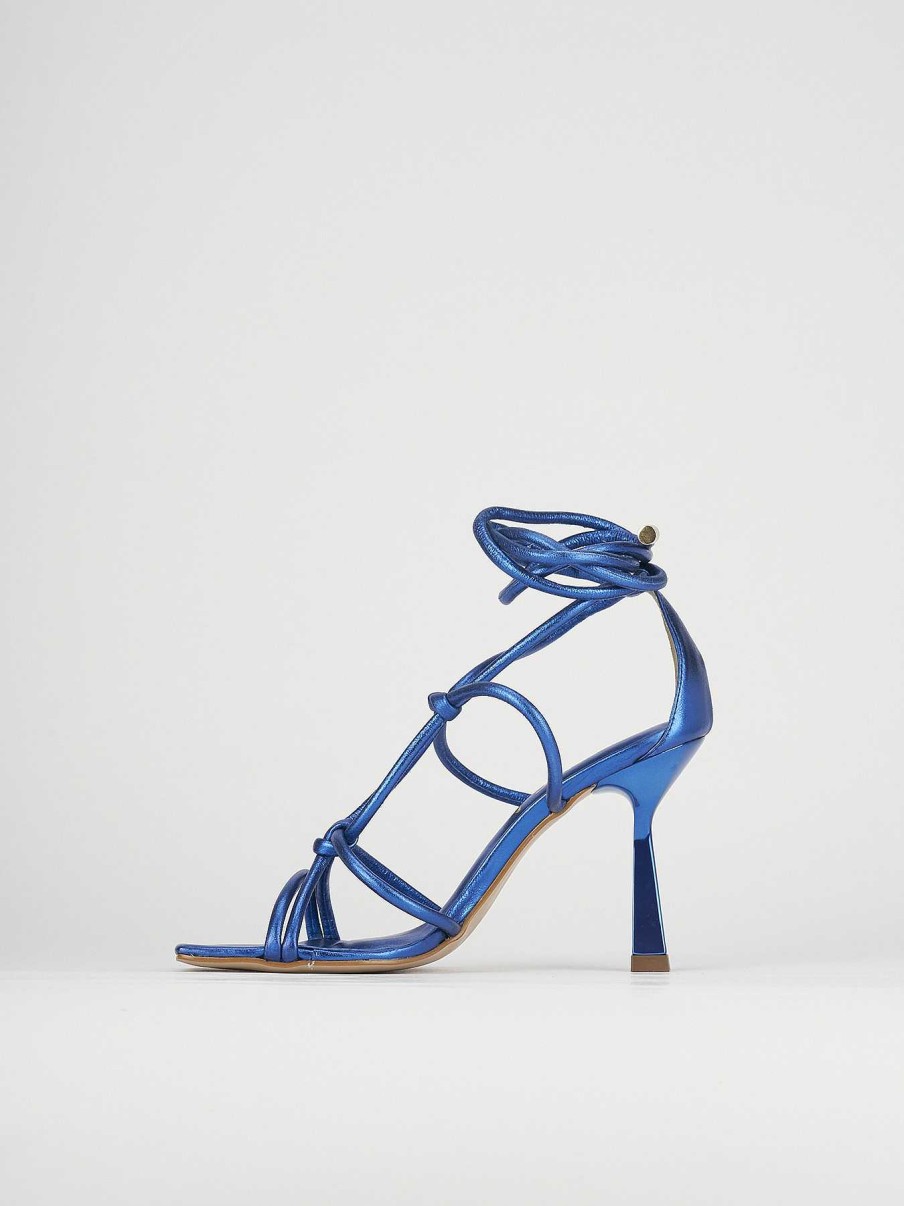 Donna Barca | Sandali Tacco Alto Tacco 10 Cm In Pelle Blu