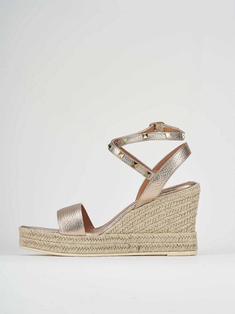 Donna Barca | Zeppa Tacco 9 Cm In Pelle Bronzo