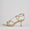 Donna Barca | Sandali Tacco Alto Tacco 6 Cm Pitone Oro