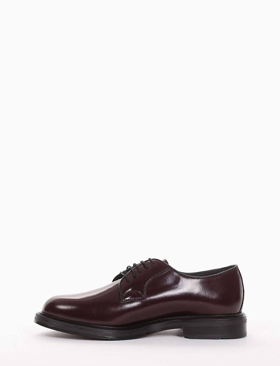 Uomo Barca | Scarpe Stringate Tacco 3 Cm In Pelle Bordeaux