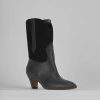 Donna Barca | Stivaletti Tacco Alto Tacco 5 Cm In Pelle Nera