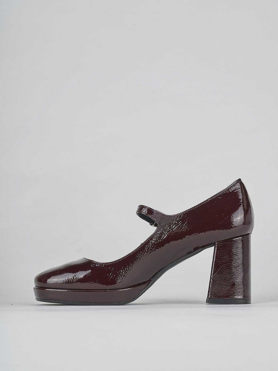 Donna Barca | Decollete Tacco 8 Cm In Pelle Bordeaux