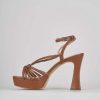 Donna Barca | Sandali Tacco Alto Tacco 11 Cm In Pelle Marrone