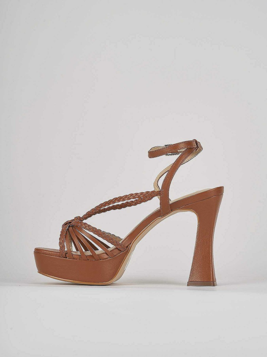 Donna Barca | Sandali Tacco Alto Tacco 11 Cm In Pelle Marrone