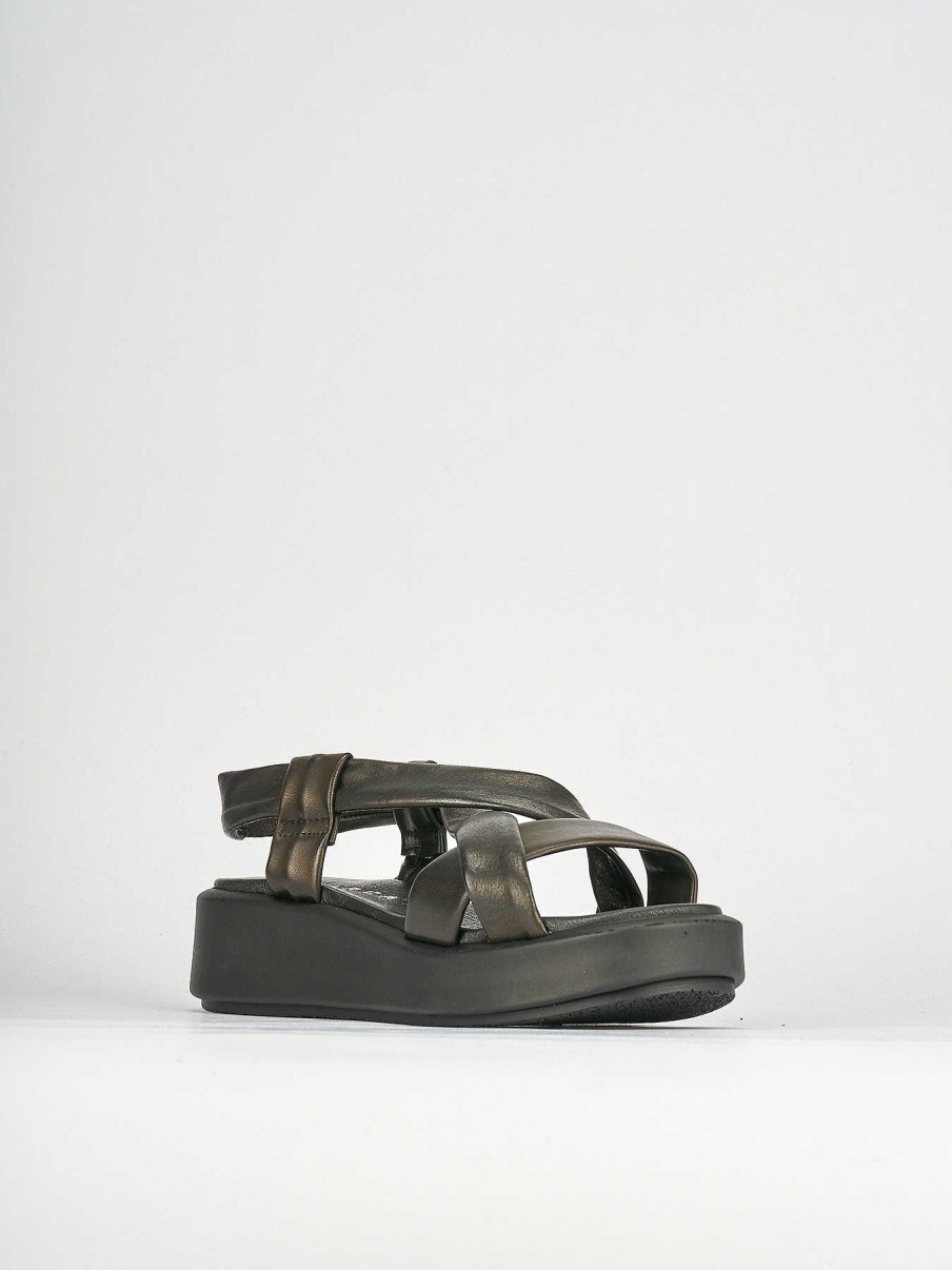 Donna Barca | Zeppa Tacco 3 Cm In Pelle Nera