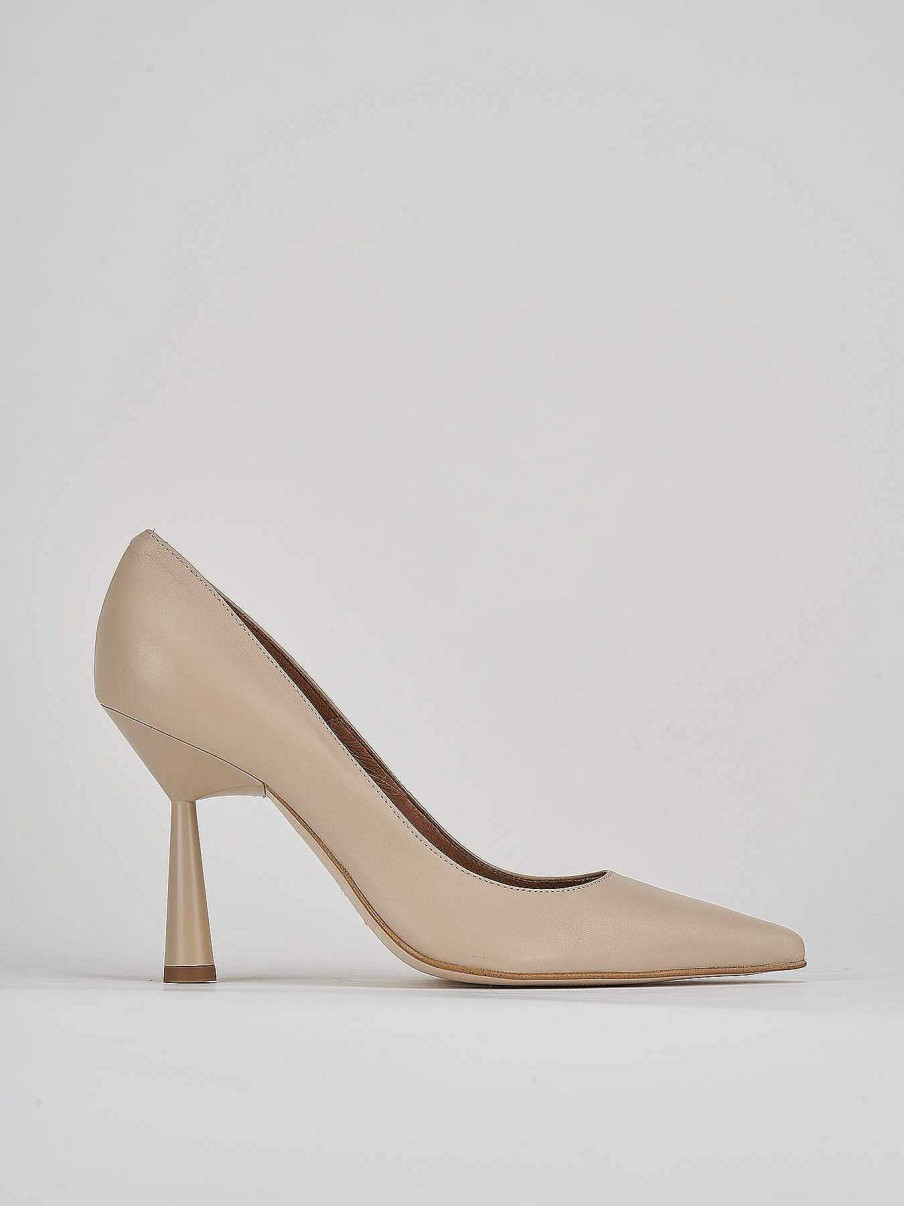 Donna Barca | Decollete Tacco 9 Cm In Pelle Beige