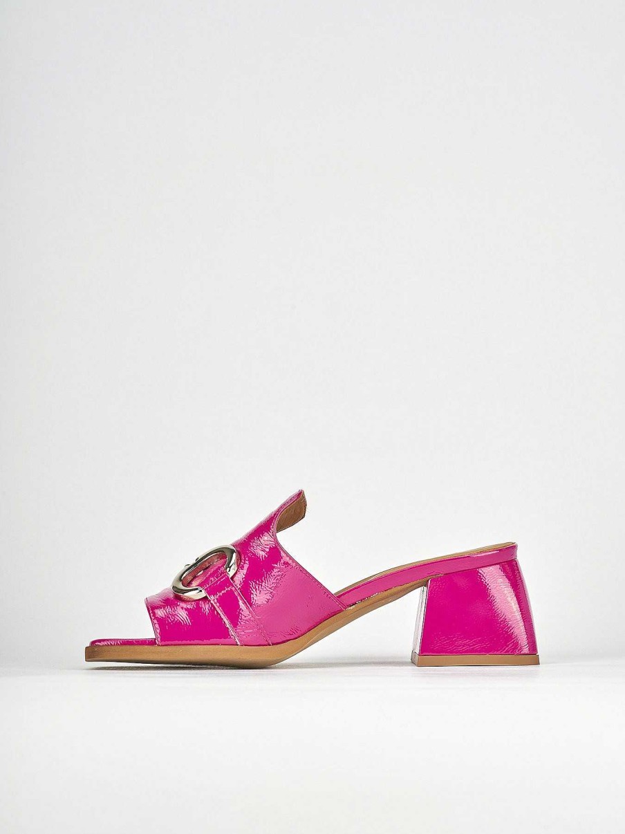 Donna Barca | Ciabatte Tacco 5 Cm In Pelle Rosa