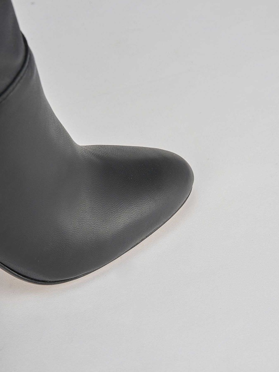 Donna Barca | Stivali Tacco Alto Tacco 9 Cm In Pelle Nera