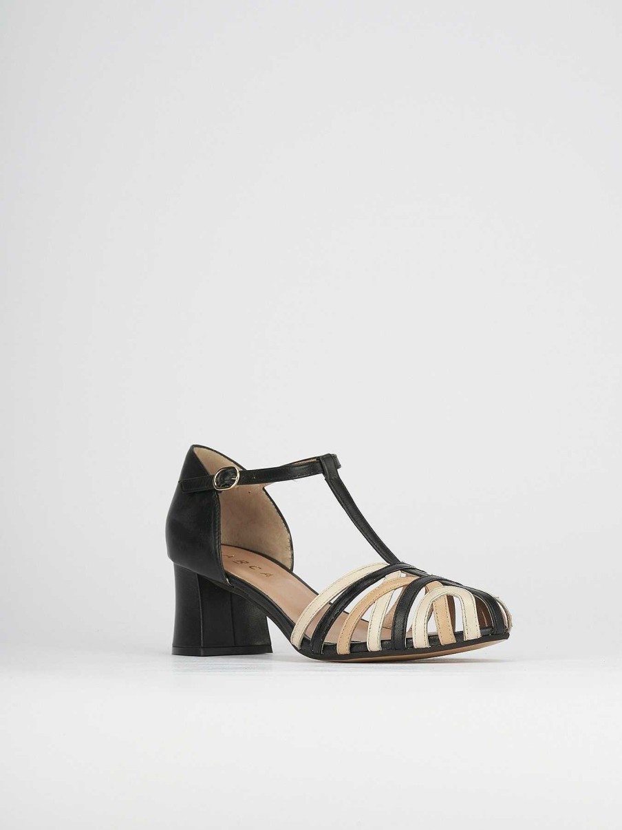 Donna Barca | Sandali Tacco Alto Tacco 5 Cm In Pelle Nera