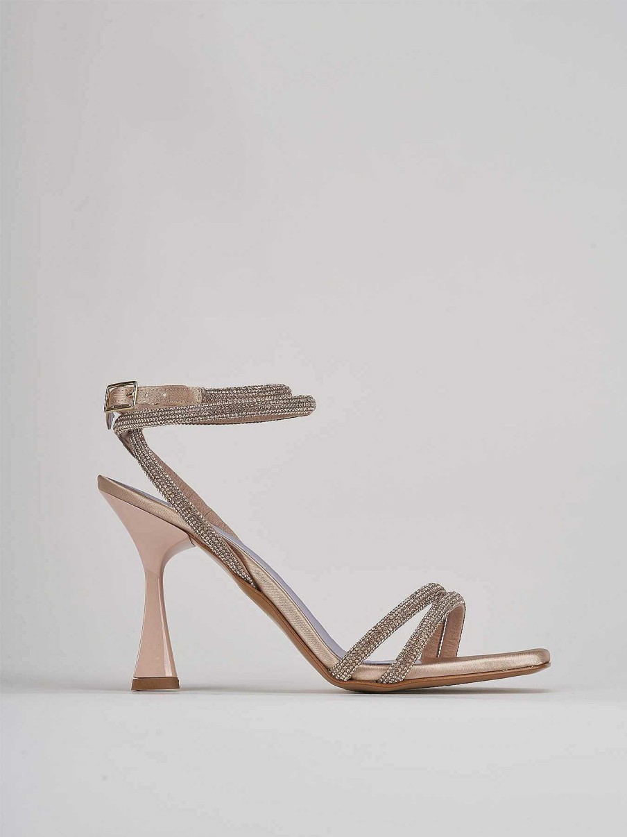 Donna Barca | Sandali Tacco Alto Tacco 9 Cm In Raso Beige