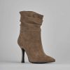 Donna Barca | Stivaletti Tacco Alto Tacco 9 Cm In Camoscio Beige