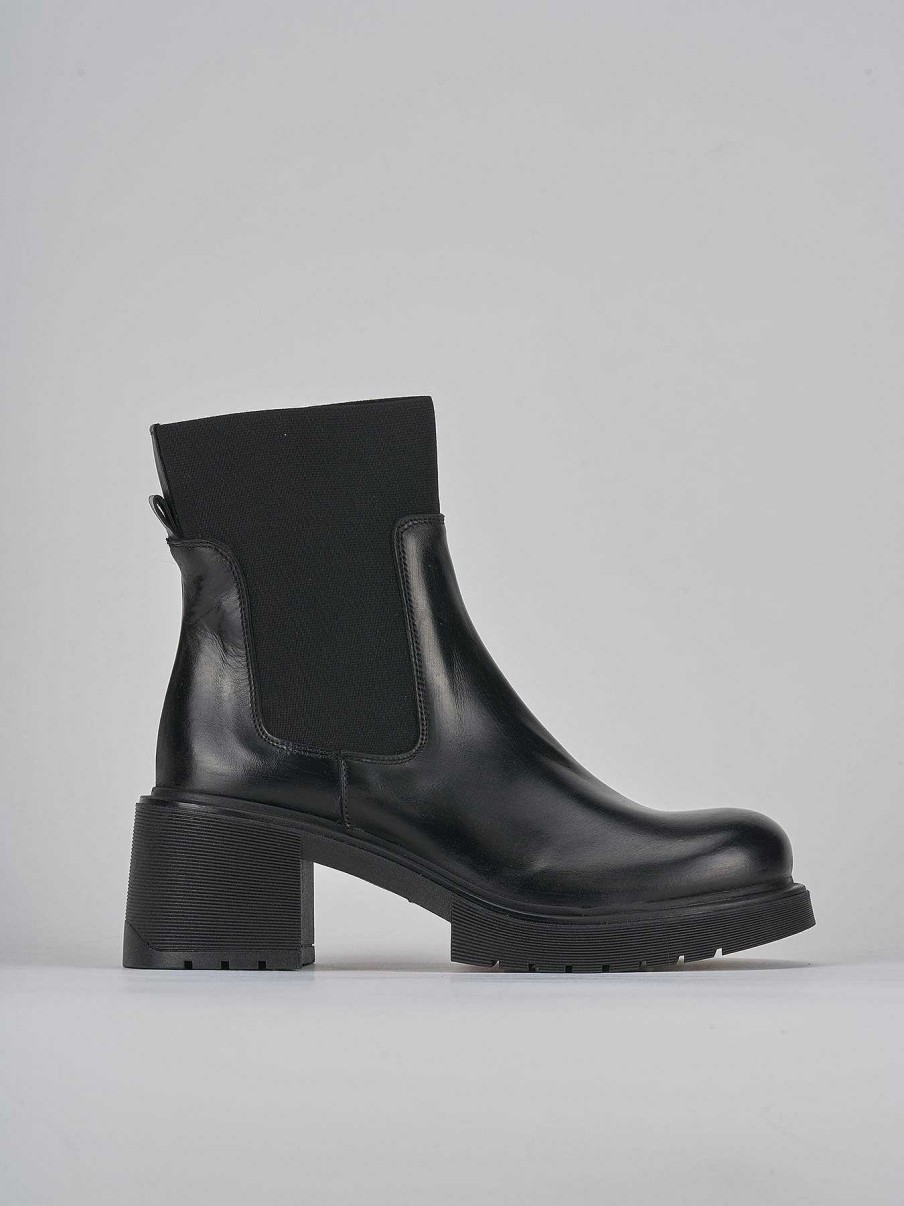 Donna Barca | Stivaletti Tacco 6Cm Pelle Nero