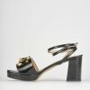 Donna Barca | Sandali Tacco Alto Tacco 7 Cm In Pelle Nera