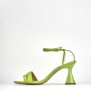 Donna Barca | Sandali Tacco Alto Tacco 8 Cm In Pelle Verde