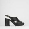 Donna Barca | Sandali Tacco Alto Tacco 9 Cm In Pelle Nera