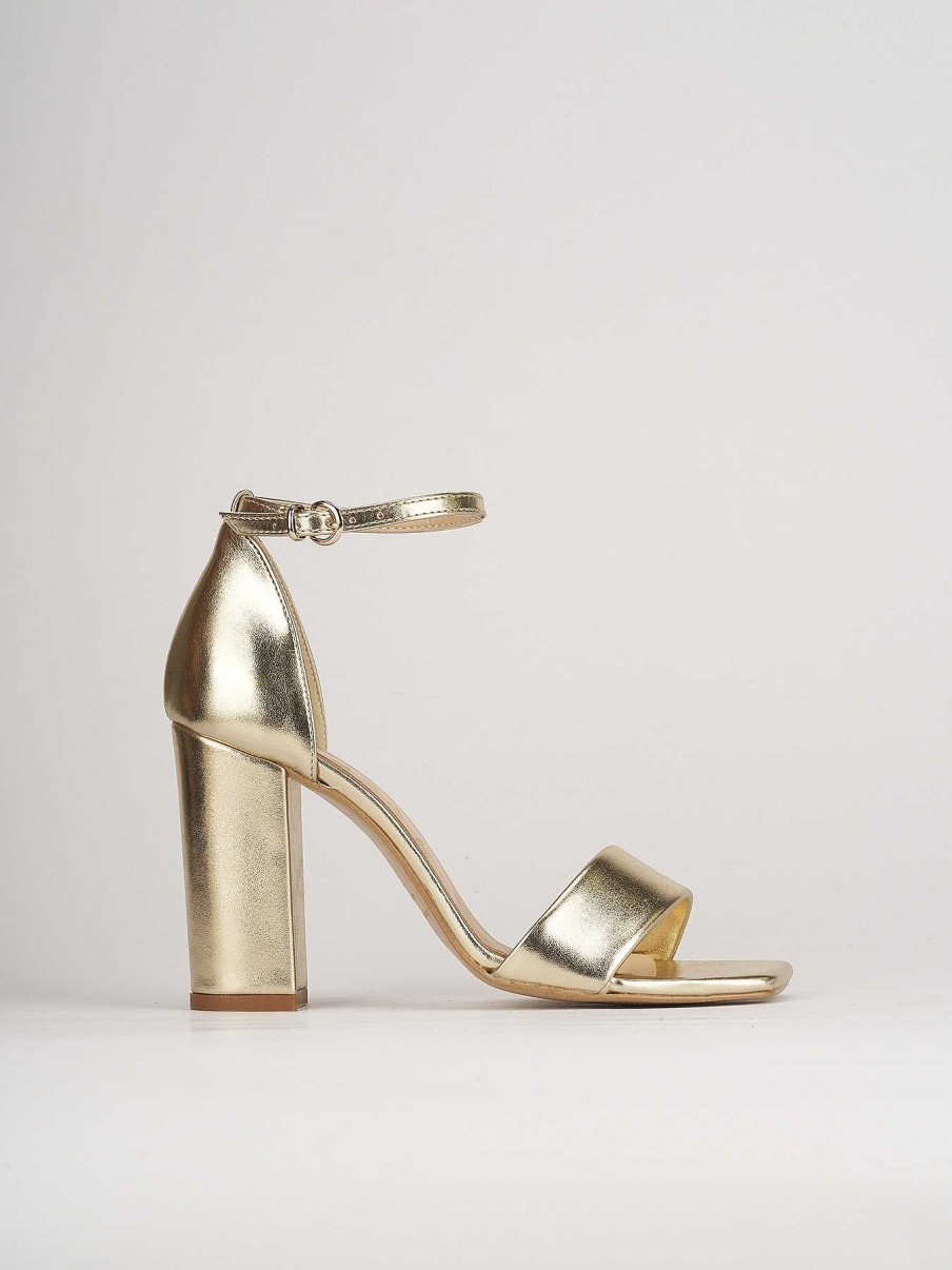 Donna Barca | Sandali Tacco Alto Tacco 8 Cm In Pelle Oro