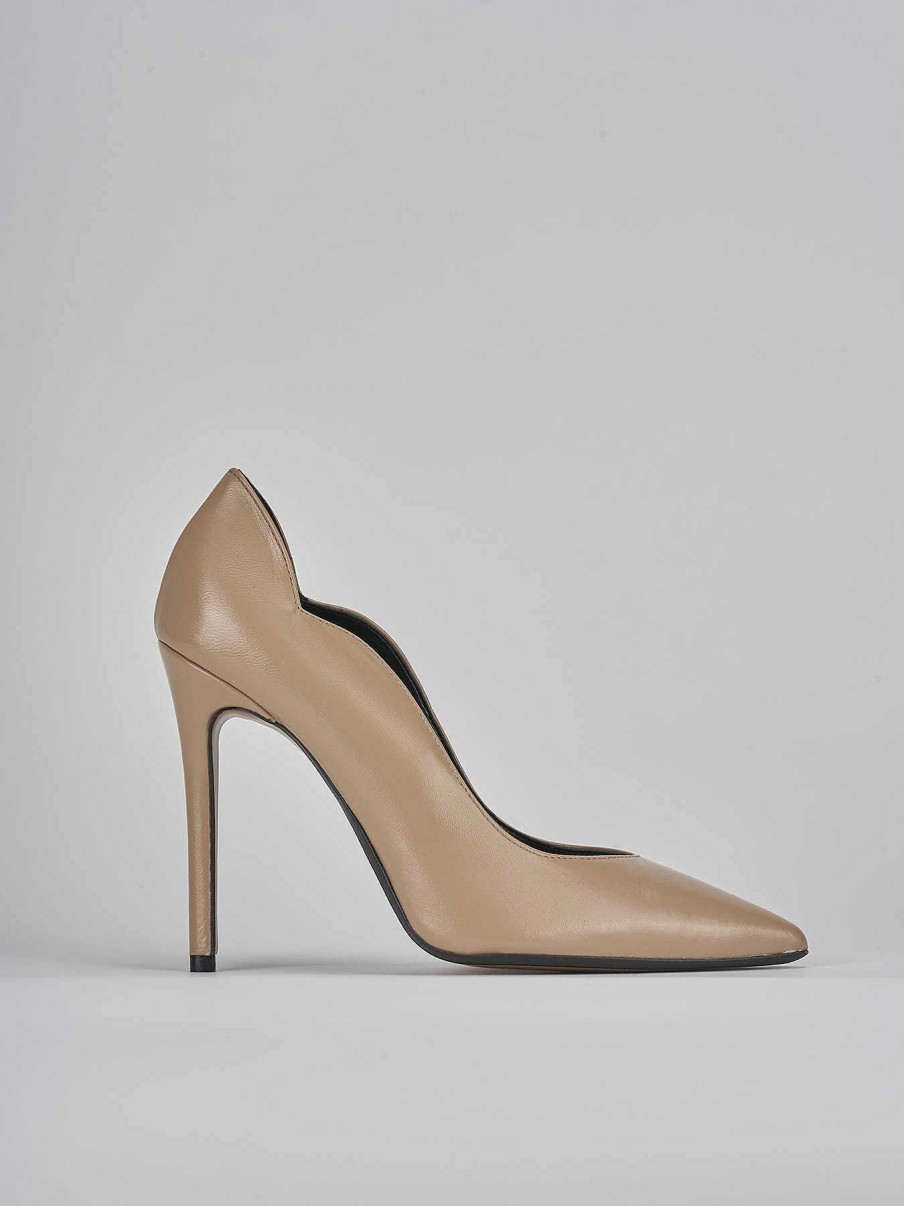 Donna Barca | Decollete Tacco 10 Cm In Pelle Marrone