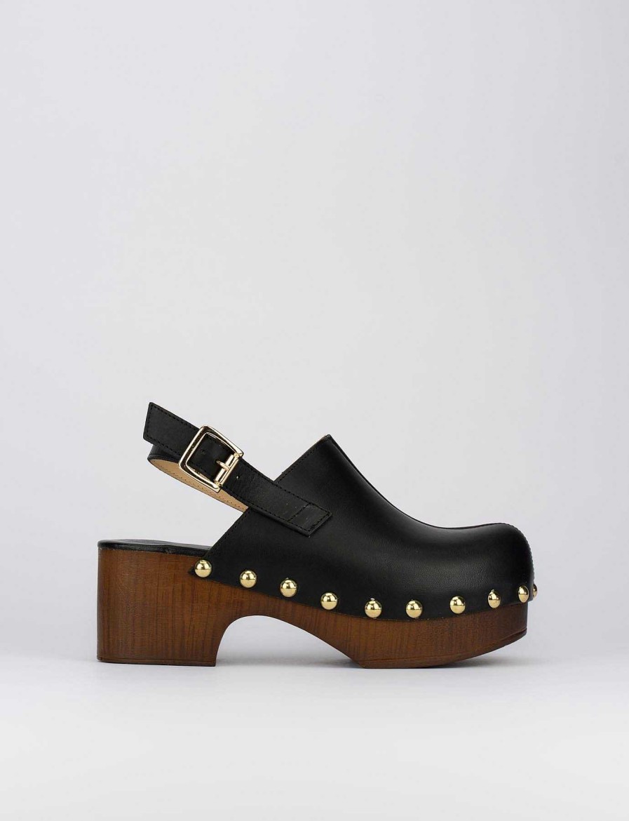 Donna Barca | Sandali Tacco Alto Tacco 5 Cm In Pelle Nera