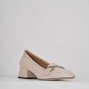 Donna Barca | Mocassini Tacco 4 Cm In Pelle Beige