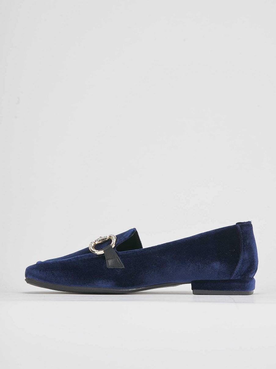 Donna Barca | Mocassini Tacco 1 Cm In Velluto Blu