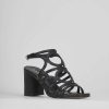 Donna Barca | Sandali Tacco Alto Tacco 8 Cm In Pelle Nera