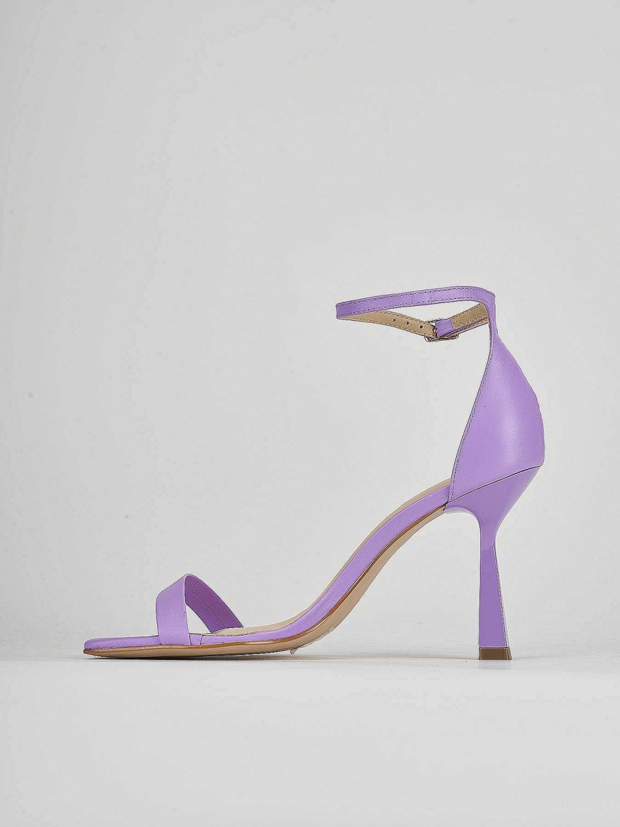 Donna Barca | Sandali Tacco Alto Tacco 9 Cm In Pelle Viola