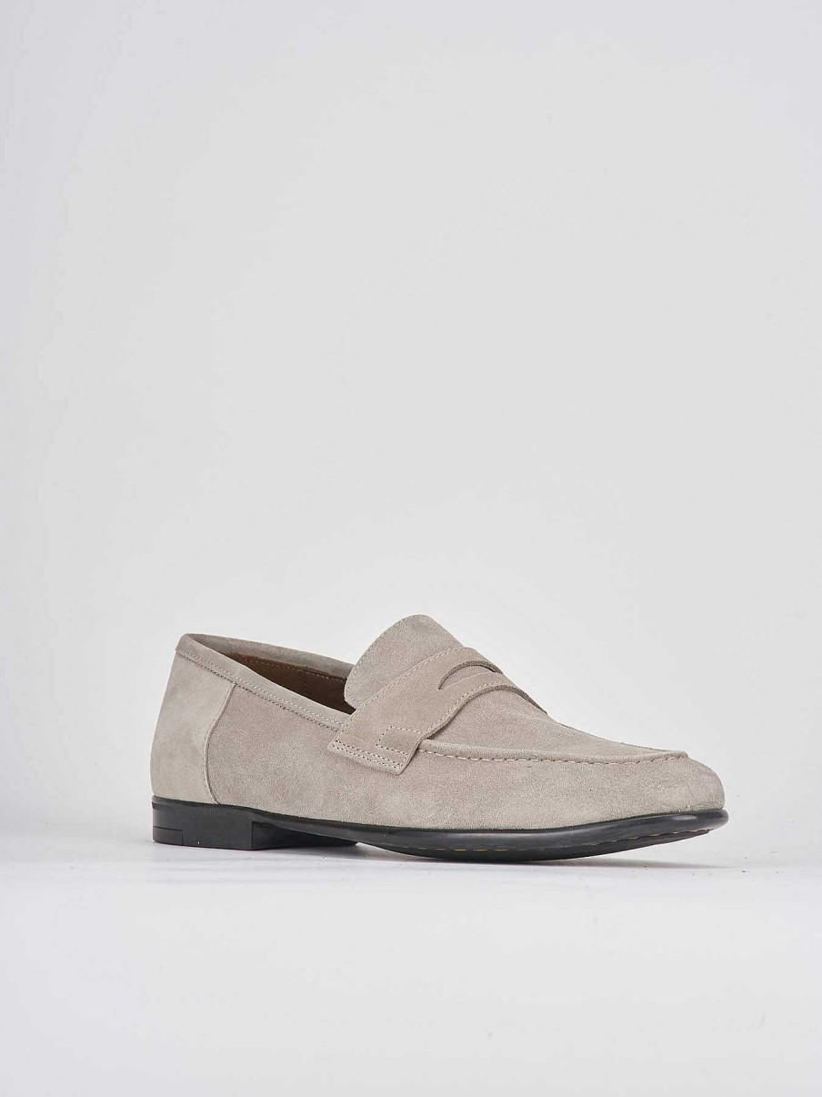 Uomo Barca | Mocassino Tacco 1 Cm In Camoscio Beige