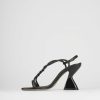 Donna Barca | Sandali Tacco Alto Tacco 10 Cm In Pelle Nera