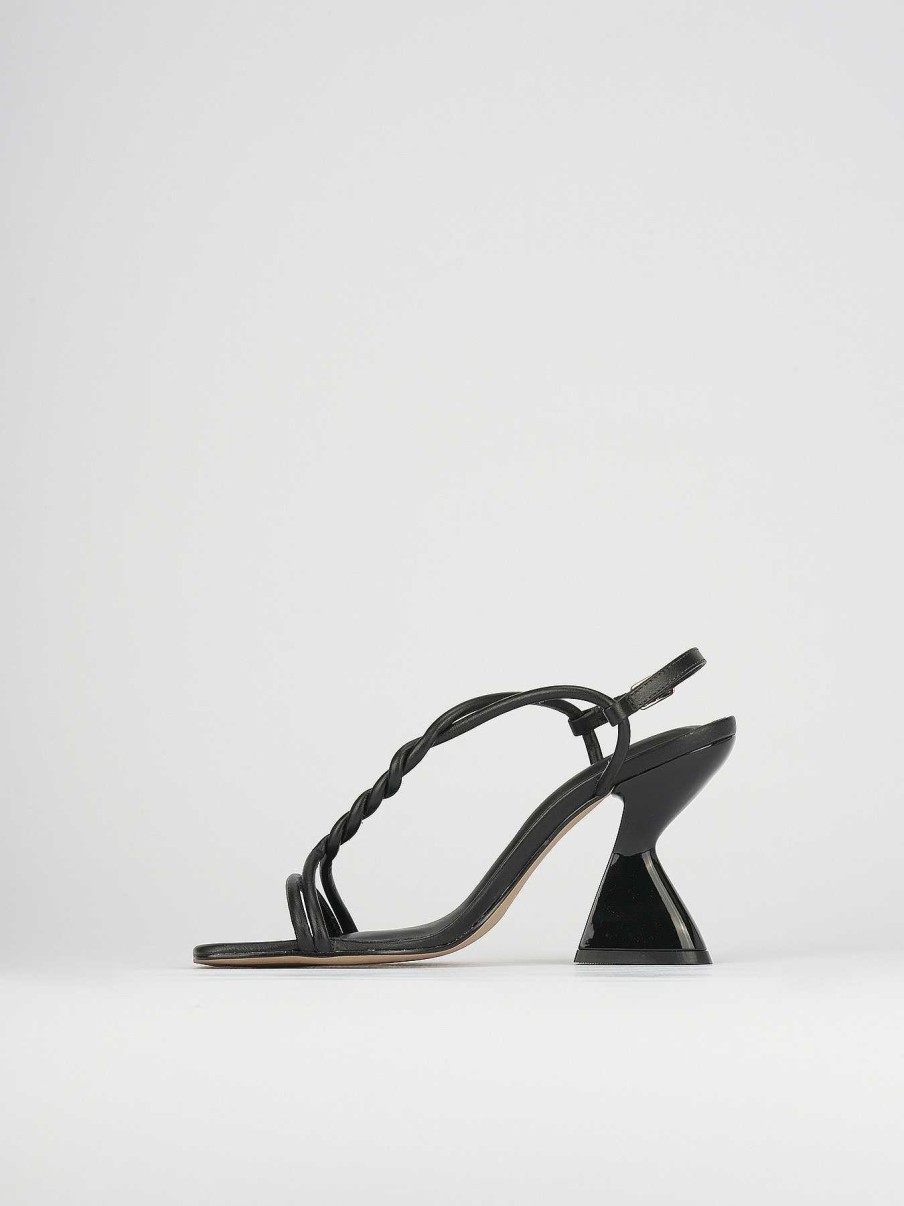 Donna Barca | Sandali Tacco Alto Tacco 10 Cm In Pelle Nera