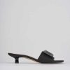 Donna Barca | Pantofole Tacco 3 Cm In Raso Nero