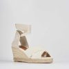 Donna Barca | Espadrillas Tacco 6 Cm In Tessuto Bianco