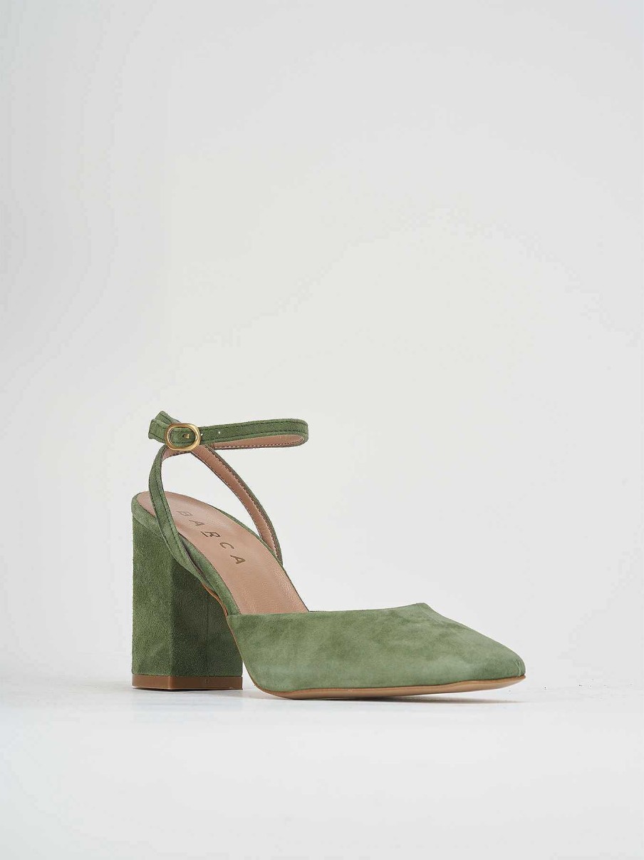 Donna Barca | Decollete Tacco 8 Cm In Camoscio Verde