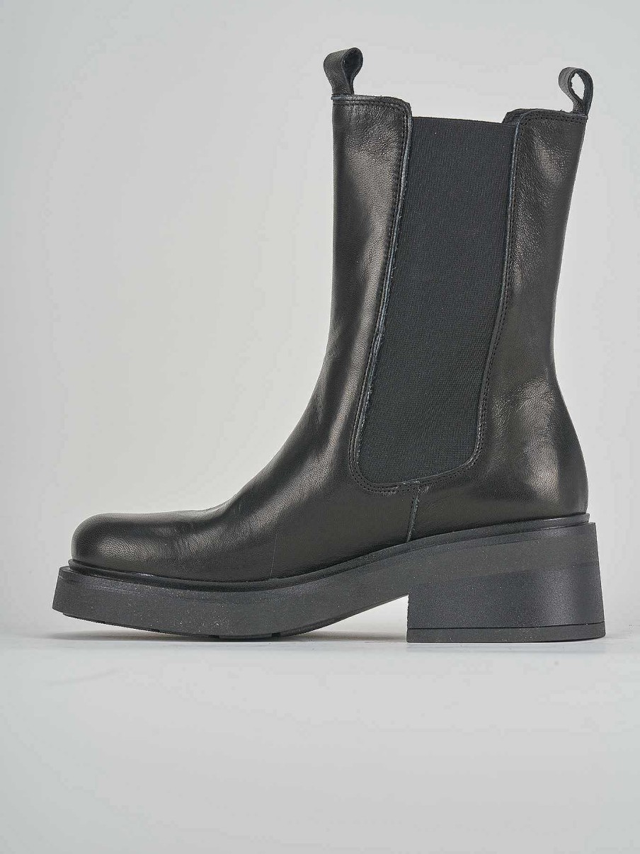 Donna Barca | Stivaletti Tacco Basso Tacco 3 Cm In Pelle Nera