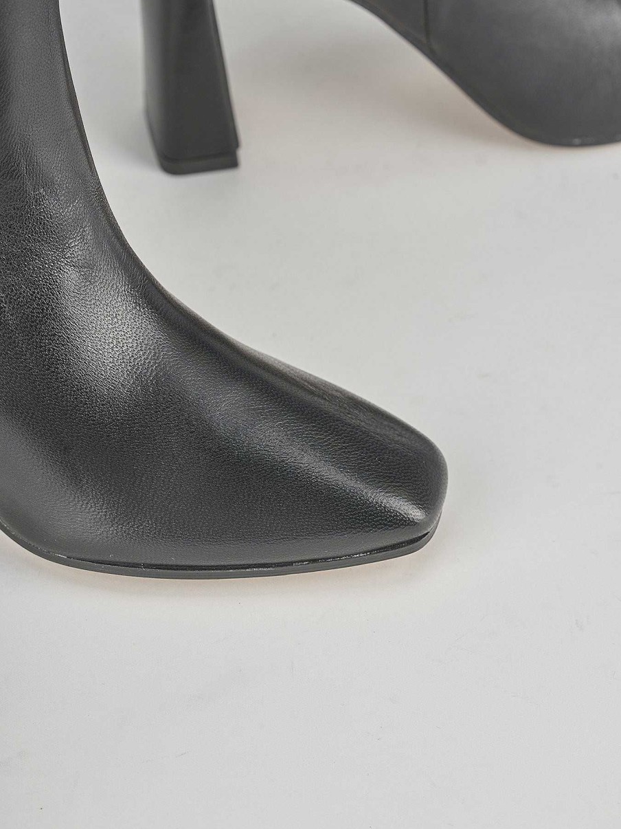 Donna Barca | Stivali Tacco Alto Tacco 10 Cm In Pelle Nera