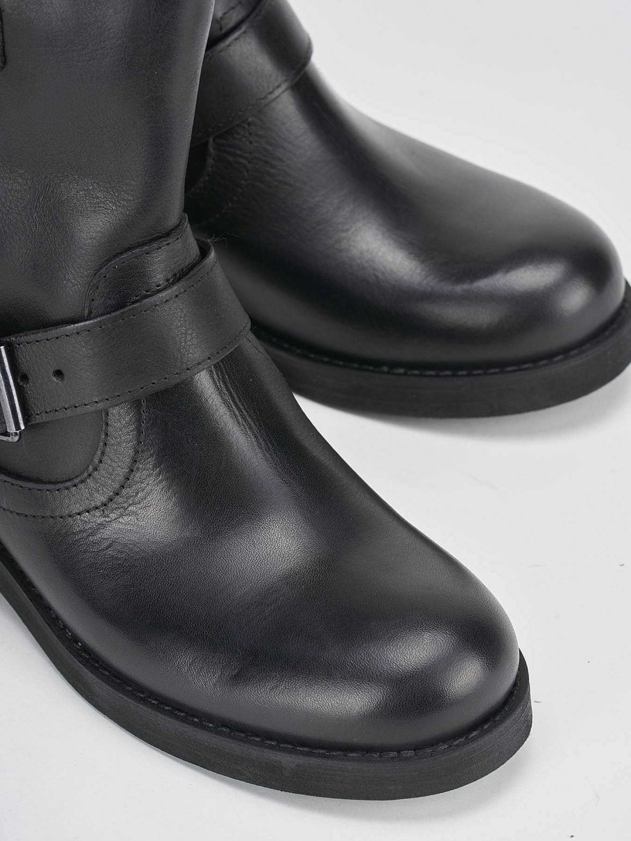 Donna Barca | Stivaletti Tacco Basso Tacco 3 Cm In Pelle Nera