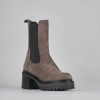 Donna Barca | Stivaletti Tacco Basso Tacco 4 Cm In Camoscio Grigio